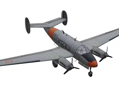 Dassault MD 312 Flamant Low-poly 3D model purchase