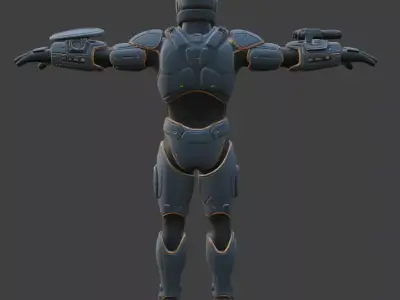 Futuristic Sci-Fi Soldier 3D Model 3D model