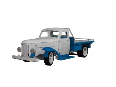 1935 Low Poly Pickup Truck 3D Model Optimized Vintage  Low-poly 3D model