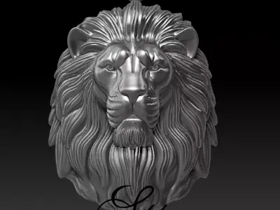 LION SILVER GOLD PENDANT 3D MODEL 3D print model