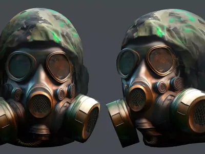Helmet 3d model military combat Military Low-poly  Low-poly 3D model 7