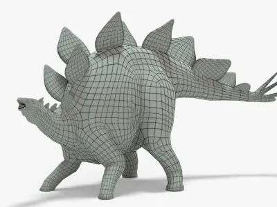 Stegosaurus Rigged Basemesh  Low-poly 3D model