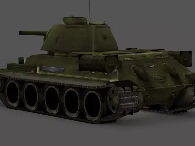  T-34 Commander Version Low-poly 3D model