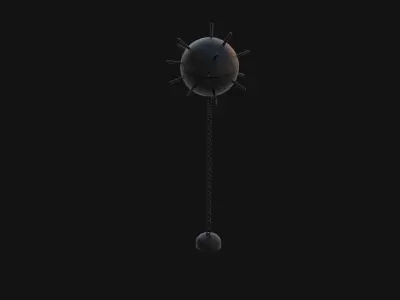 Naval Mine Black Low-poly 3D model