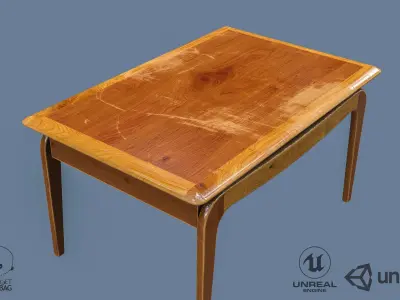 Old Cofee Table Low-poly 3D model