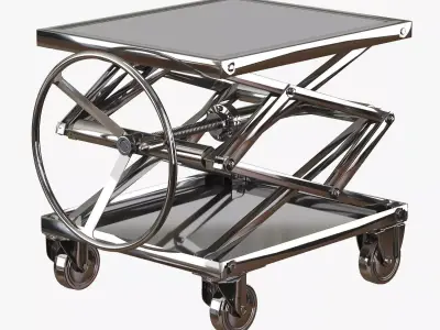 Industrial Scissor Lift Stainless Steel 3D model