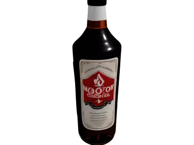 Molotov Cocktail Bottle 3D Model Low-poly 3D model
