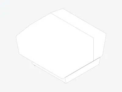 Furniture - Seating - Contemporary - Blume - Closing - Left Low-poly 3D model
