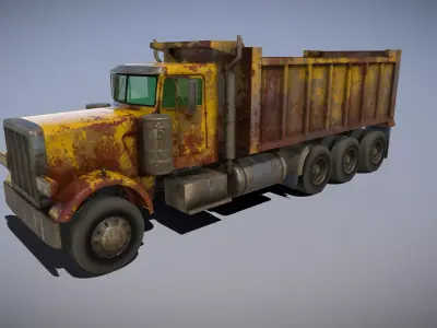 American Tri-Axle Dump Truck 3D model