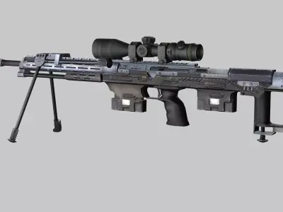 Sniper Denel 3NTW-20 Low-Poly 3D Model Low-poly 3D model