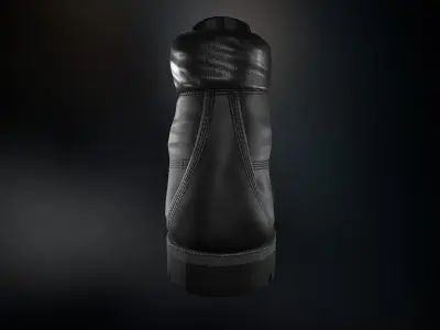Black Timberland Boots Low-poly 3D model