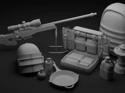 PUBG set object  Low-poly 3D model