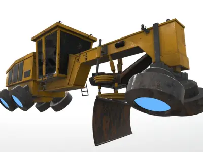 Cyberpunk Work Machines 04 Low-poly 3D model