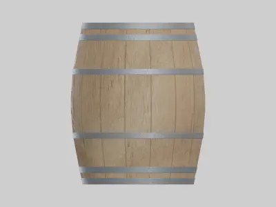 Light Toasted Lowpoly Burgundy Barrel Low-poly 3D model