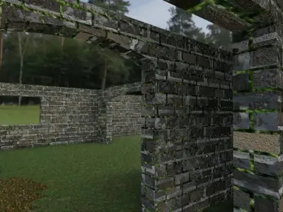 Ancient Incomplete Building Low-poly 3D model