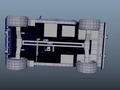 HUMMER military vehicle with gun on top 3D model