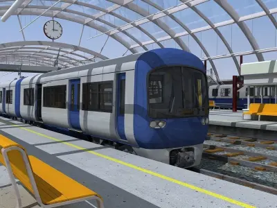3D Train Station 07 3D model