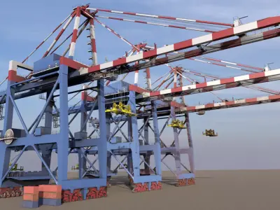 Harbour Crane Low-poly 3D model purchase