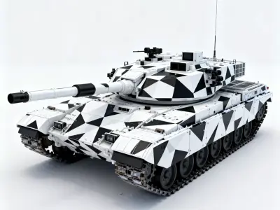 Realistic Modern Arctic Tank 3D Model Low-poly 3D model