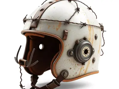 Wasteland Barbed Wire Combat Helmet Low-poly 3D model