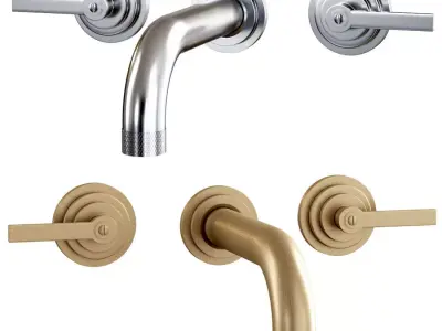 Landmark Industrial wall mounted mixer by Samuel Heath  3D model purchase