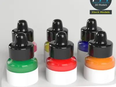 Acrylic Fluorescent Ink set 3D model
