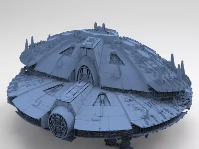 Sci-Fi Shuttle launcher moon base  3D model