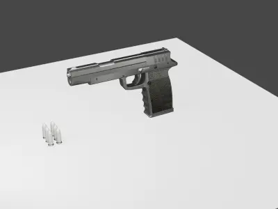  pistol for unity Low-poly 3D model