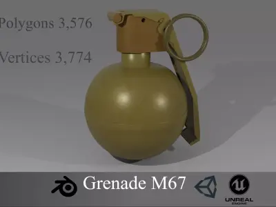 Grenade M67 history edition Low-poly 3D model