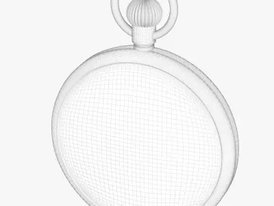 Gold pocket watch with a dial Europe 3D model