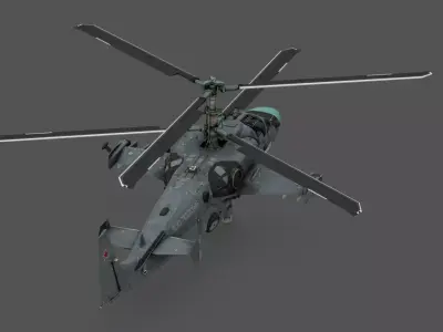 Kamov Ka-52 Alligator 3D Model Russian Attack Helicopter Free low-poly 3D model