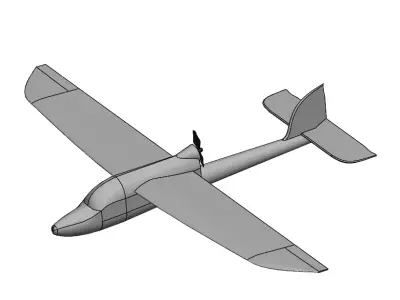 model aircraft airplane with two propellers Free 3D model