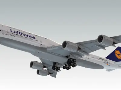 Boeing 747-8 Lufthansa 3D model