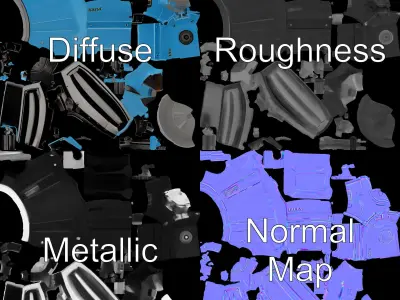 Industrial Nail Gun Model Pack for D Rendering Low-poly 3D model