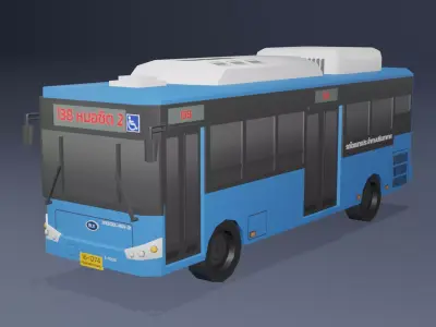 NGV Air-Condition Thai bus Low poly Low-poly 3D model