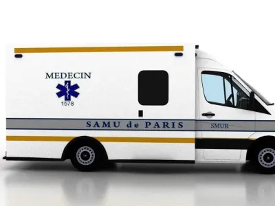 Mercedes Benz Sprinter Truck France Ambulance 3D model