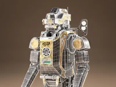 SCI-FI Robot Rigged - Elysium-inspired 3D model