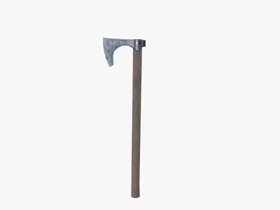 Medieval Axe Low-poly 3D model 15