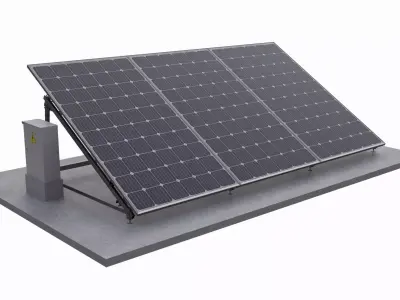 Solar Energy panels Low-poly 3D model