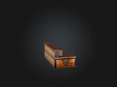 V-Shaped Bar Low-poly 3D model