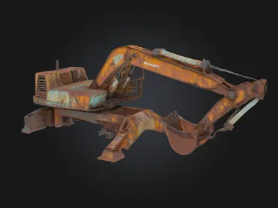Rusty Excavator  Heavy Machinery with a Weathered Past 3D model