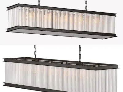 Rod Frosted Chandelier 3D model