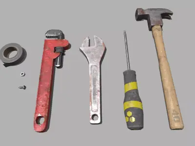Free Tools Pack Free low-poly 3D model