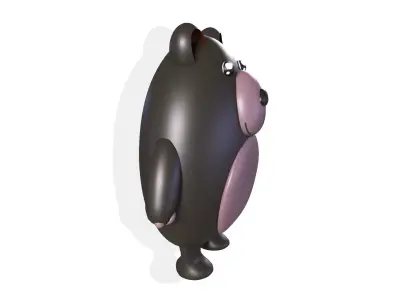 Black Bear Little Cartoon Free low-poly 3D model