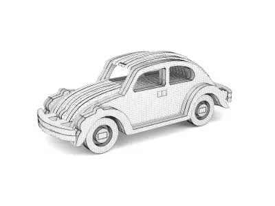 Wooden toy car 17 3D model