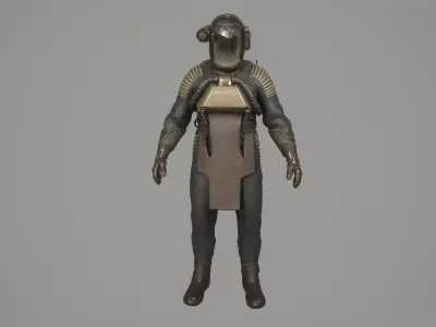 Scientist Space Game-Ready Low-poly 3D model