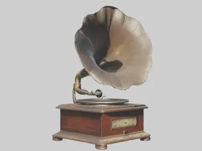 Dusty Old Gramophone Model Low-poly 3D model