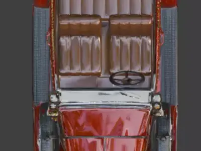 Classic 1920s Ruby Red Luxury Phaeton 3D Model Low-poly 3D model