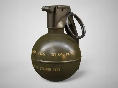 M67 Hand Grenade AAA Game Ready Low-poly 3D model