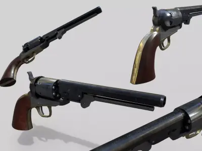 Colt 1851 Navy Free low-poly 3D model